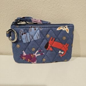 NWT Blue Quilted Wristlet with Dog Print